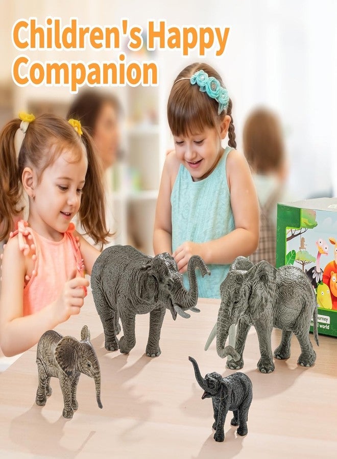 Mallexo Elephant Animal Toy for Kids | 4 PCS Realistic Safari Animals Toys Elephants Family Action Figurine Model Playset for Boys and Girls Birthday Gifts for Children Educational & Decoration Items - Image 5